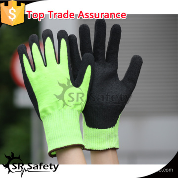 SRSAFETY 2015 cut level 5 glove/Sandy nitrile Cut Resistant Gloves/Cut Protection Gloves/Anti Cut Gloves